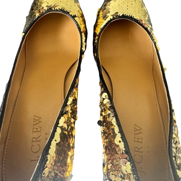 J Crew Gold Sequined Heels - Picture 5 of 5
